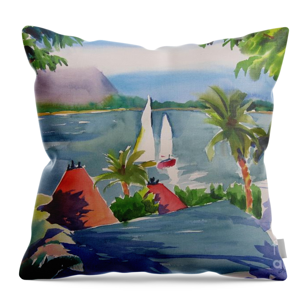 Bali Throw Pillow featuring the painting Bali by Liana Yarckin