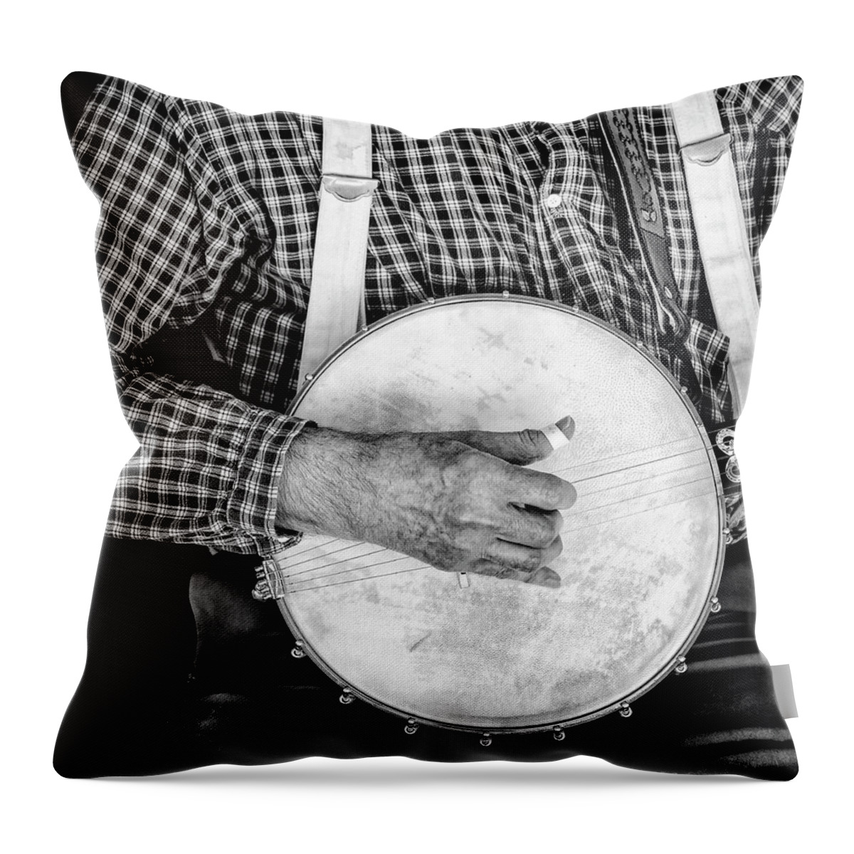 Banjo Throw Pillow featuring the photograph Banjo Hand by Gary Slawsky