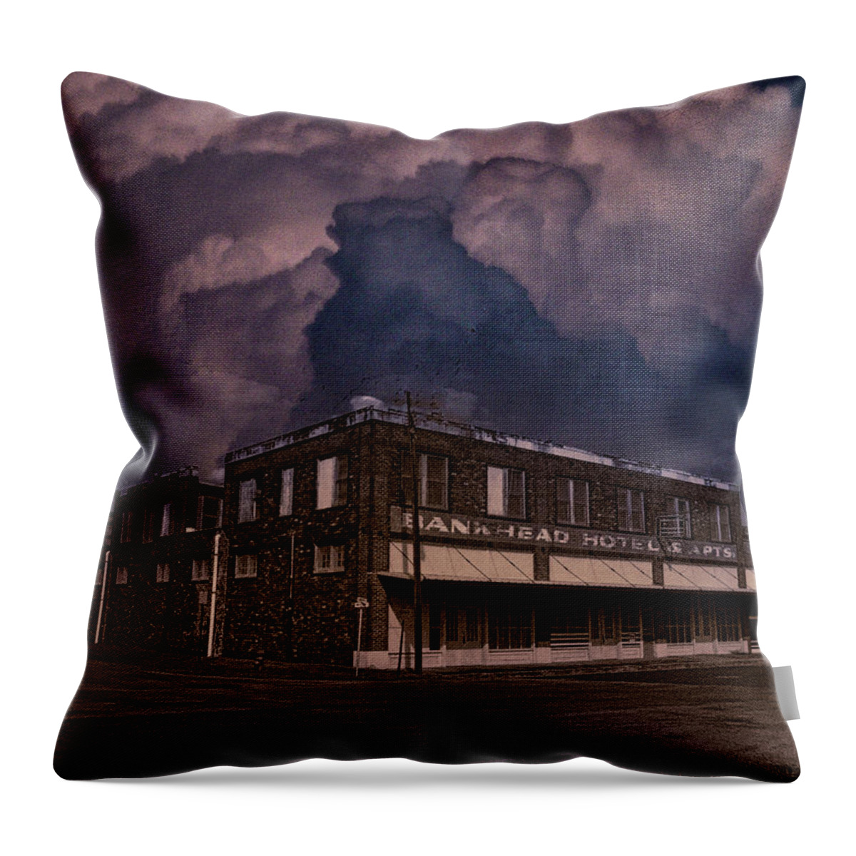 House Throw Pillow featuring the digital art Bank Head Motel Circa 1950 by Rene Vasquez