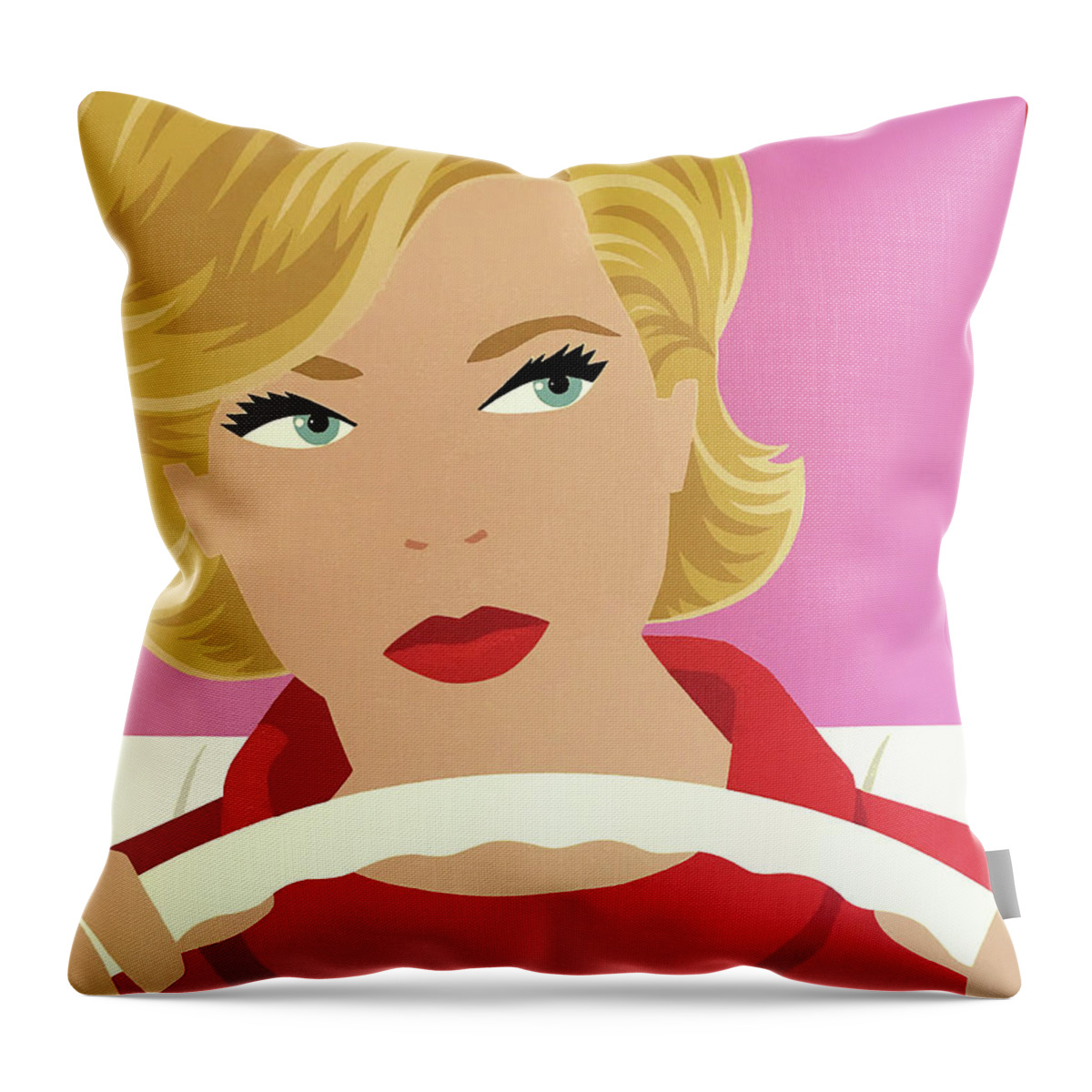 Mission Impossible Throw Pillow featuring the digital art Barbara Bain by Mary Lynn Blasutta