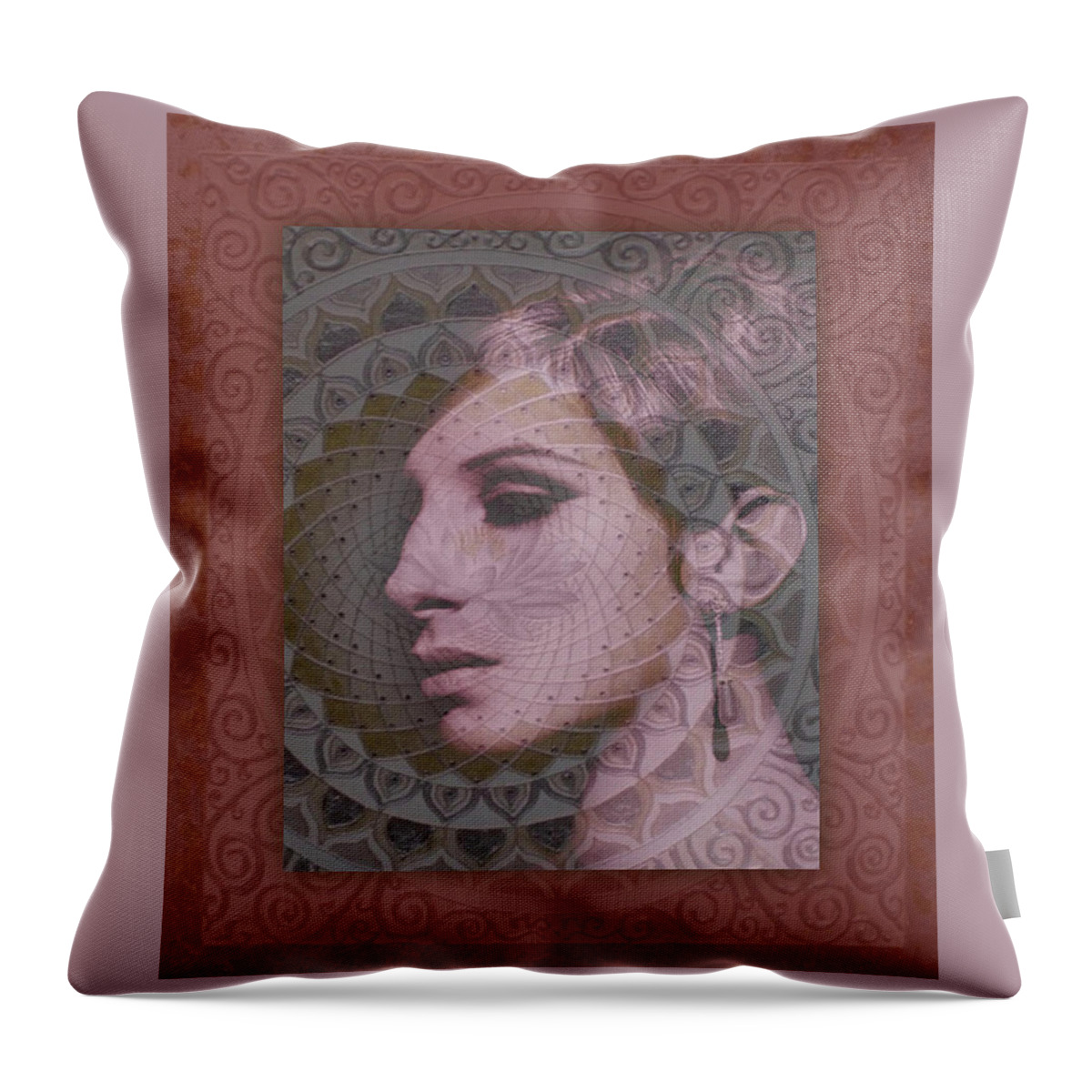  Throw Pillow featuring the digital art Barbra Streisand 111 by Richard Laeton