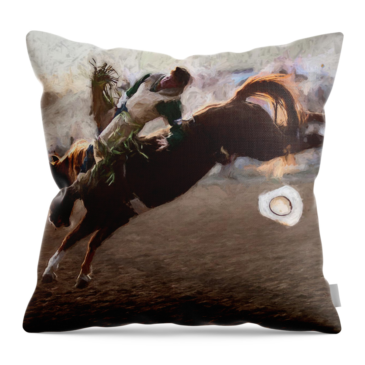 2010 Throw Pillow featuring the digital art Bareback Rider - 3 by Bruce Bonnett