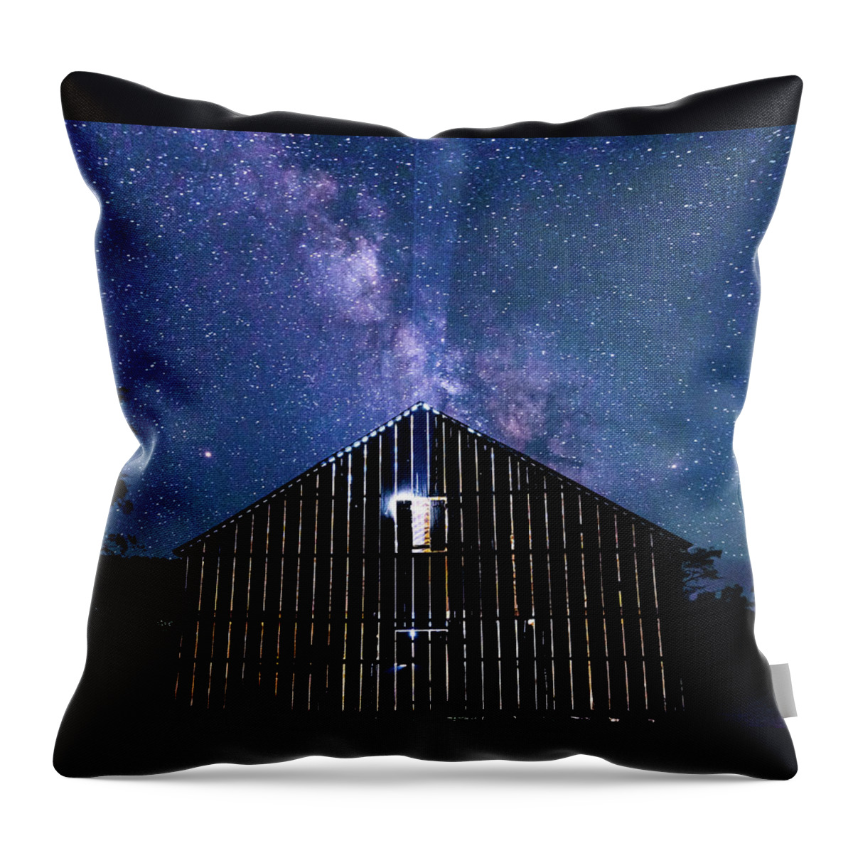 2018 Throw Pillow featuring the photograph Barn Night Light by Erin K Images