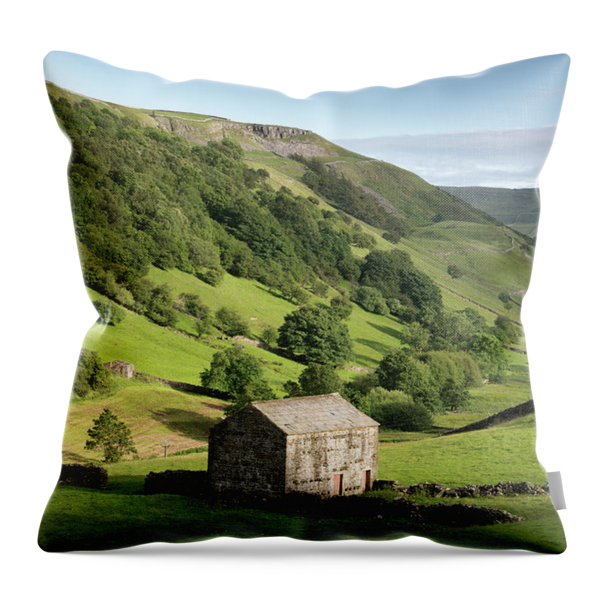 Dales Throw Pillow featuring the photograph Barn, Swaledale, England, UK by Sarah Howard