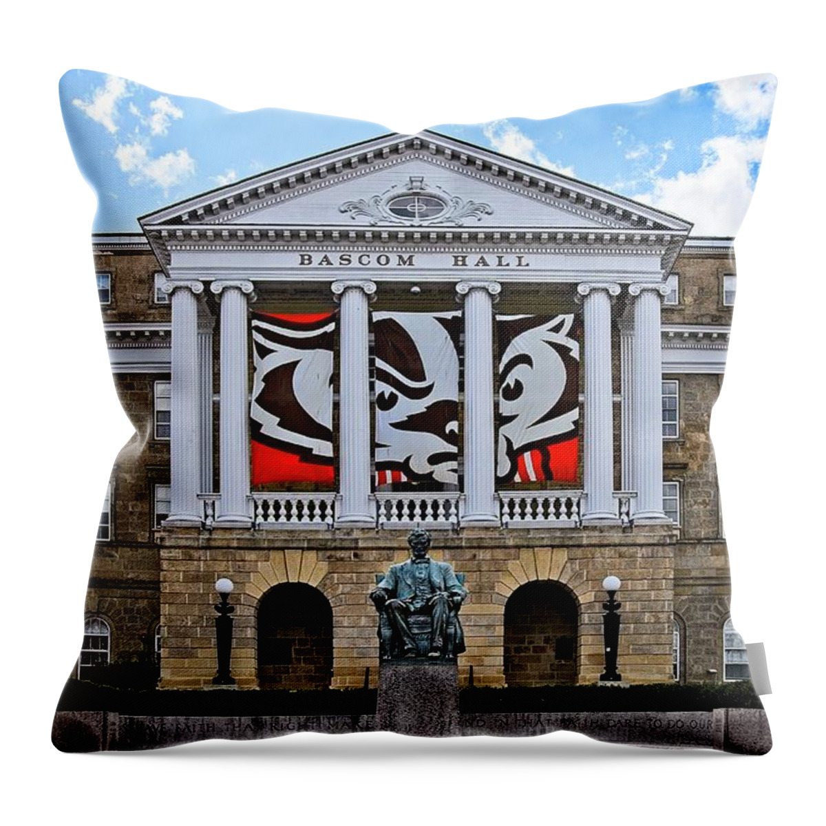 Madison Throw Pillow featuring the photograph Bascom Hall - Madison - Wisconsin by Steven Ralser