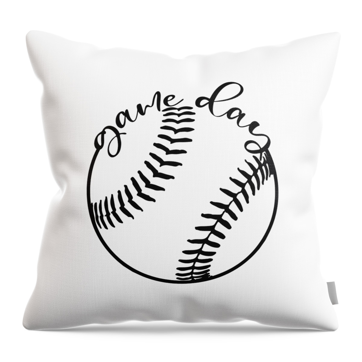 Game Day Throw Pillow featuring the drawing Baseball Game Day Shirt, Sports Shirt, Game Day Vibes, Sports Parent Shirt, Sports Mom Shirt, Sport by Mounir Khalfouf