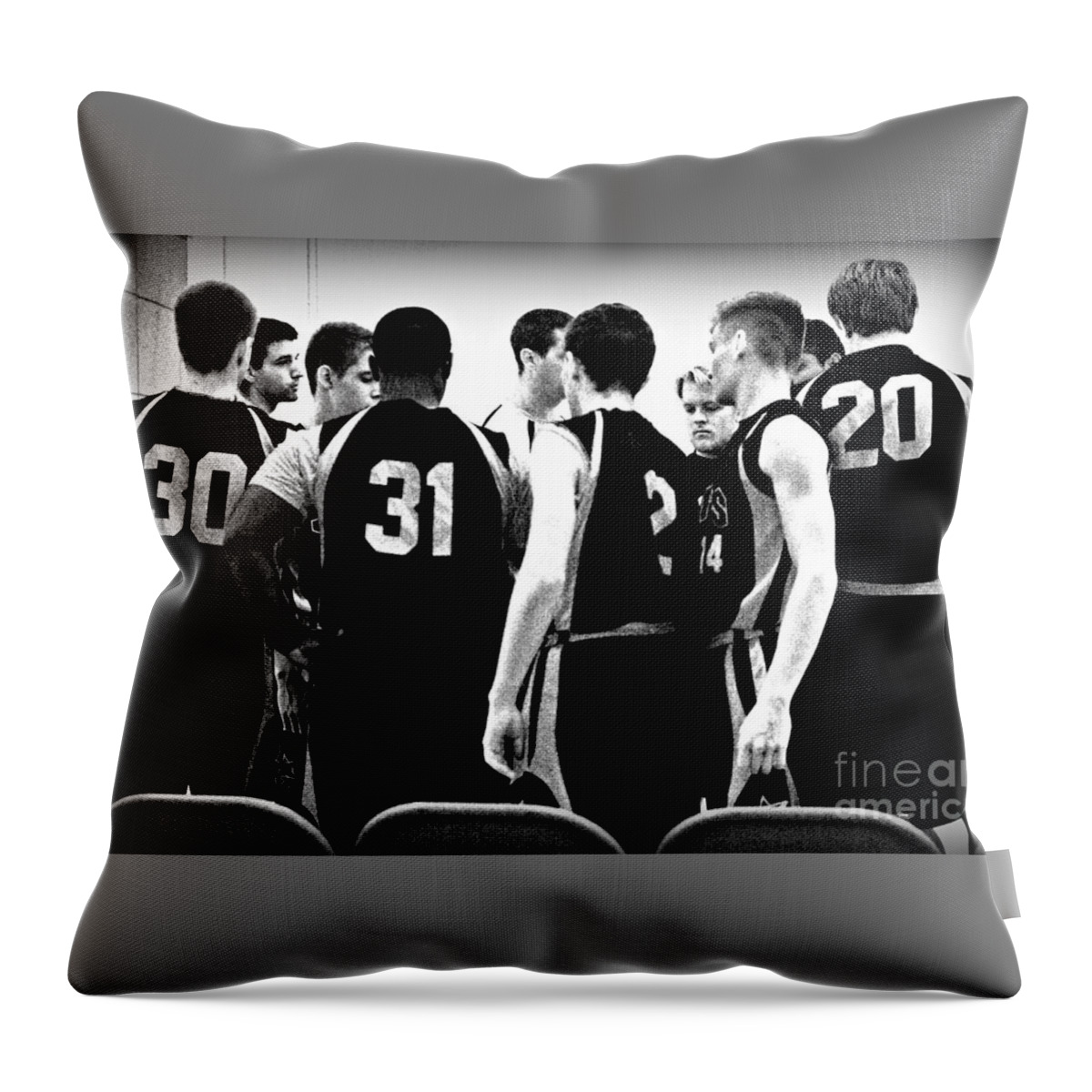 Documentary Throw Pillow featuring the photograph Basketball Is Really A Numbers Game by Frank J Casella