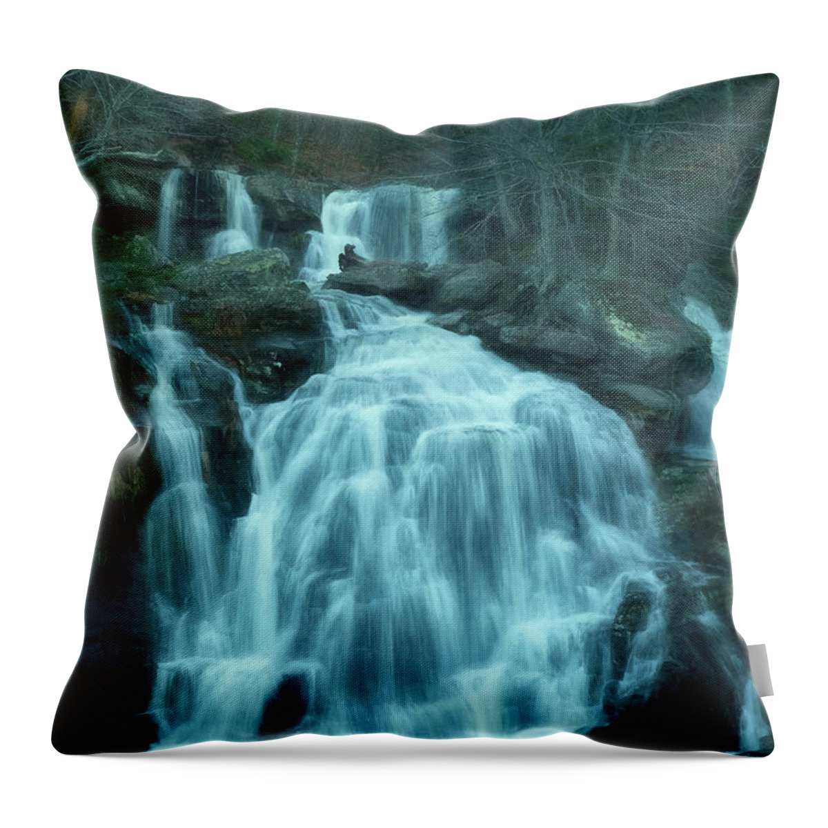 Waterfall Throw Pillow featuring the photograph Bastian Falls by Nancy De Flon