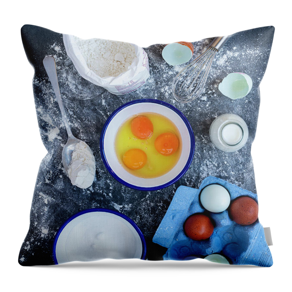 Baking Throw Pillow featuring the photograph Batter Ingredients by Tim Gainey