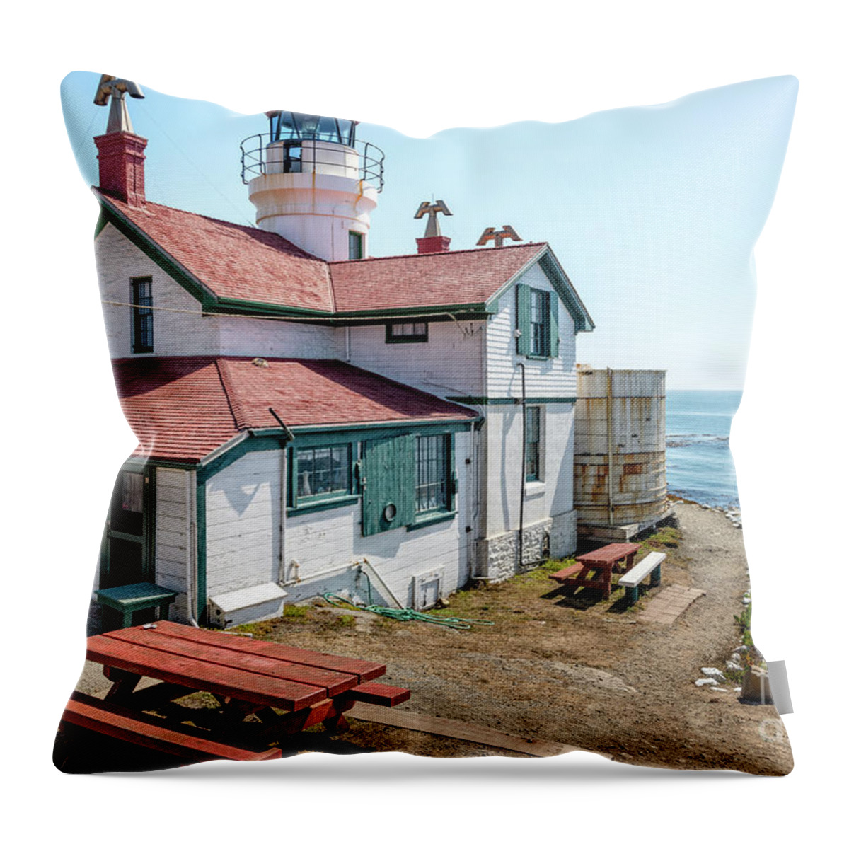 Afternoon Throw Pillow featuring the photograph Battery Point Lighthouse 3 by Al Andersen