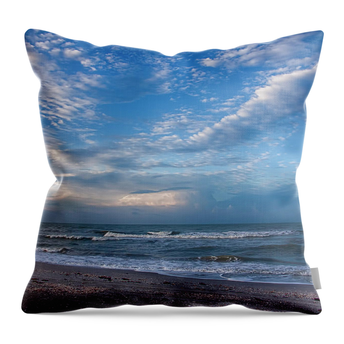 Beach Throw Pillow featuring the photograph Beach Blues by Karen Sirnick