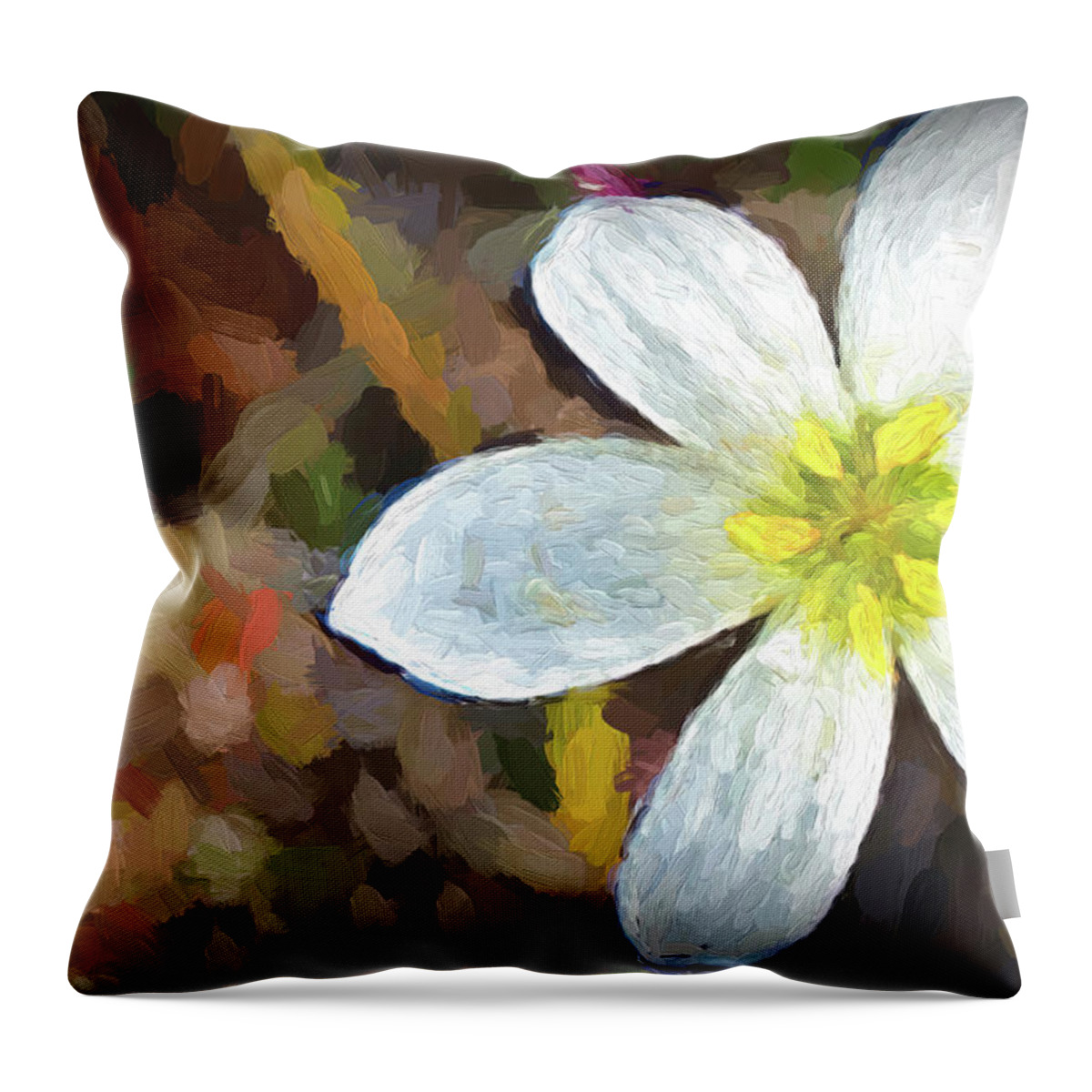 Flower Print Throw Pillow featuring the digital art Beach Flower by Phil Mancuso