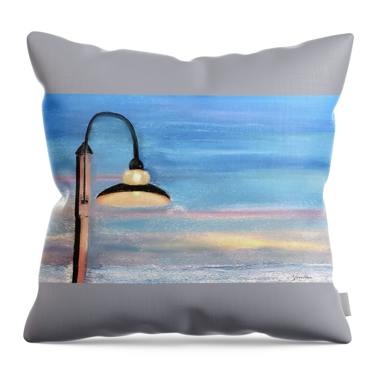 Beach Throw Pillow featuring the painting Beach Light by Claudette Carlton