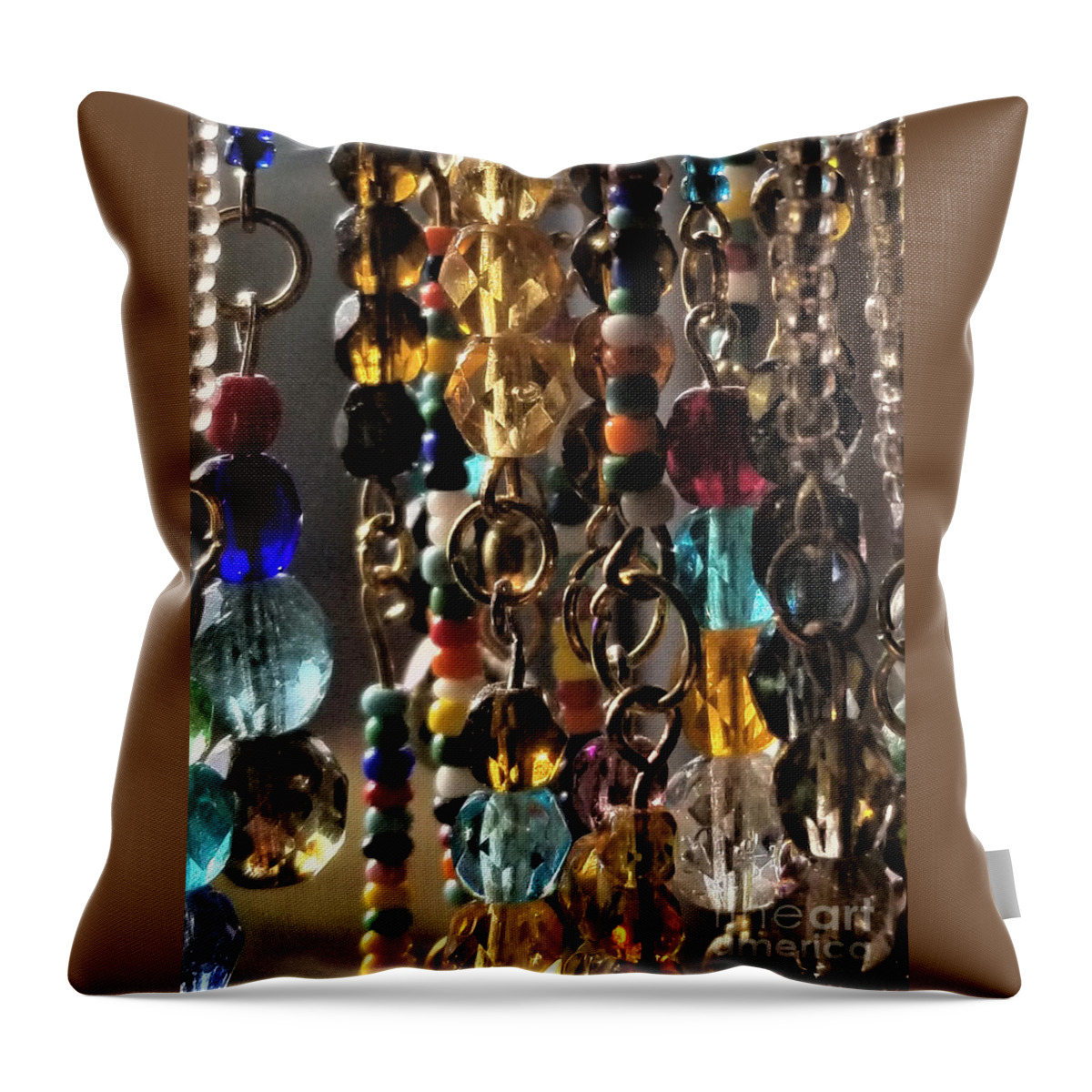 Beads Throw Pillow featuring the photograph Beads by Jackie Mueller-Jones
