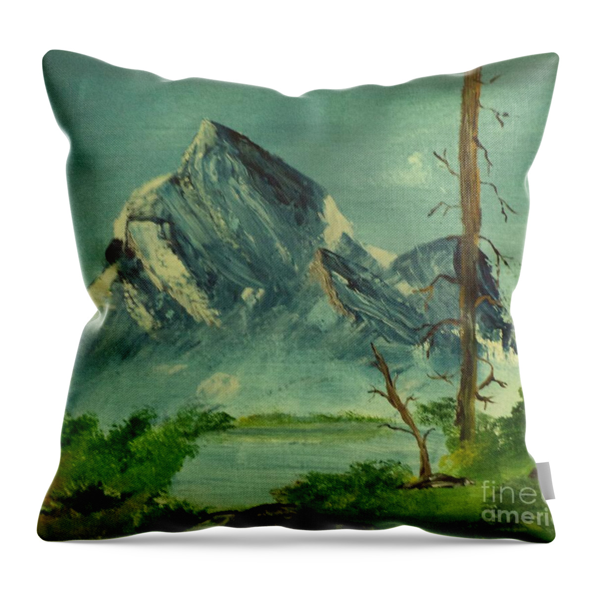 Mountain Throw Pillow featuring the painting Bear Nitch Painting # 284 by Donald Northup