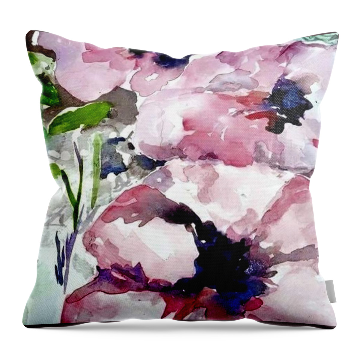 Gardens Throw Pillow featuring the painting Beauties by Julie TuckerDemps