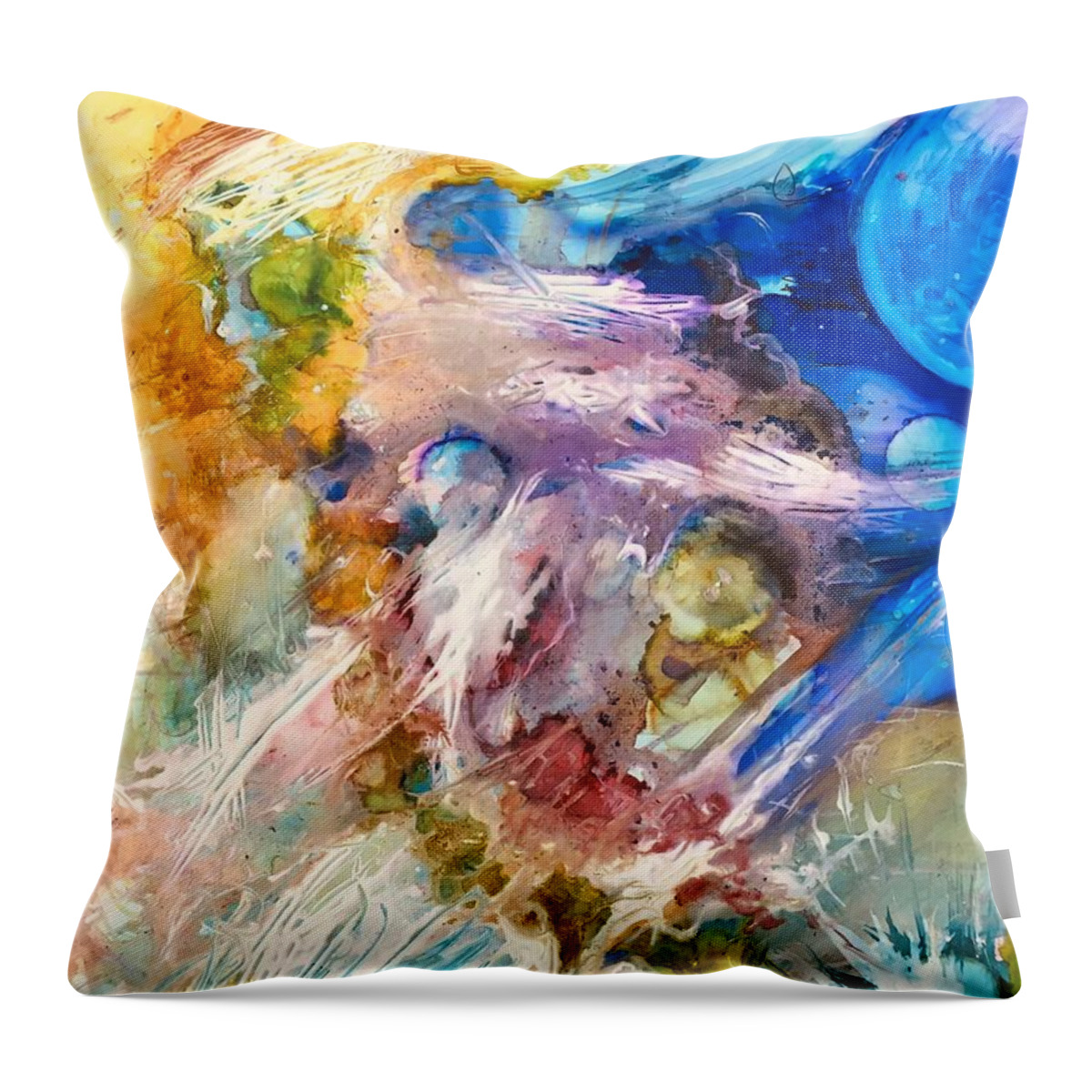 Colorful Throw Pillow featuring the painting Beautiful Chaos by Sandra Dee