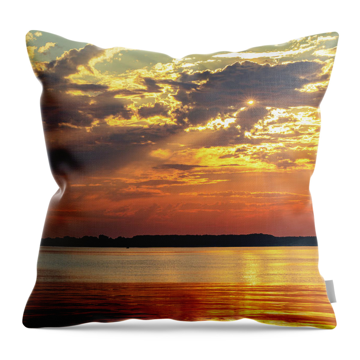 Nature Throw Pillow featuring the photograph Beautiful Morning on the York River by Rachel Morrison