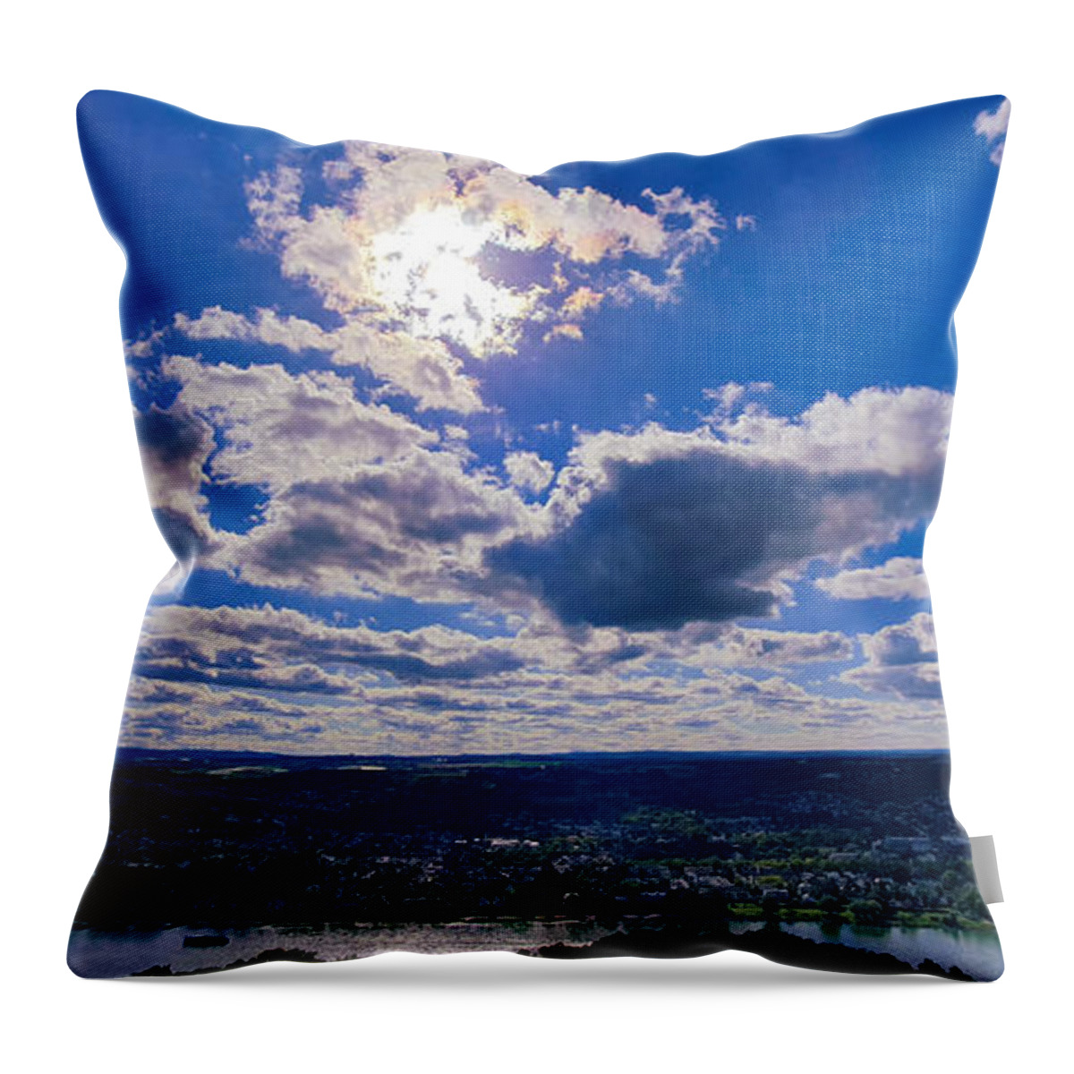 Landscape Throw Pillow featuring the photograph Beautiful sunny day in the Rheine Valley by Mendelex Photography