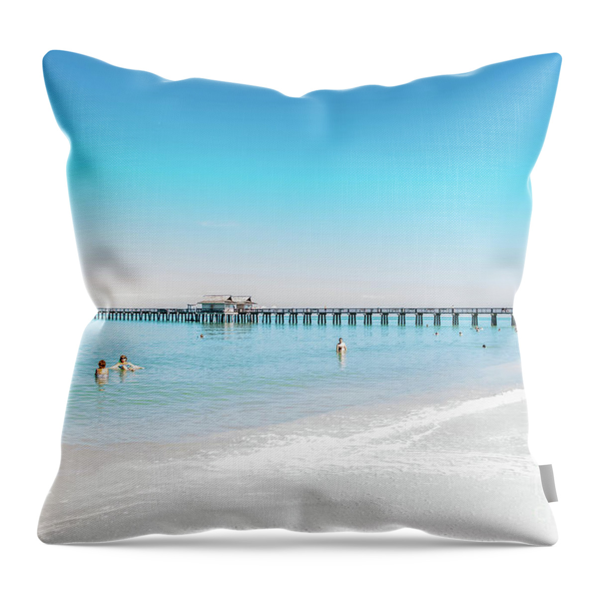 Naples Pier Throw Pillow featuring the photograph Beauty in Naples, FL by Debra Kewley