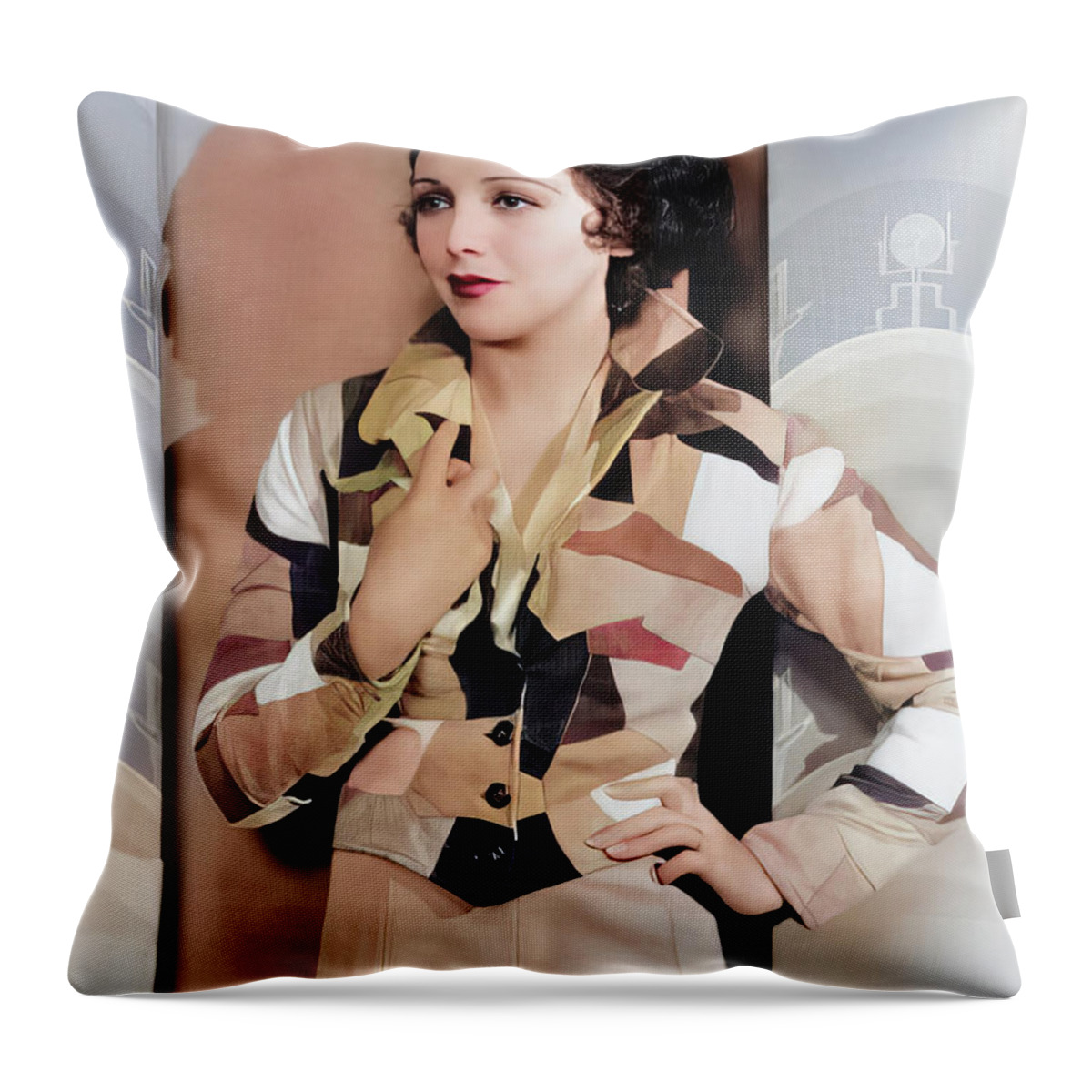Bebe Daniels Throw Pillow featuring the digital art Bebe Daniels - Actress by Chuck Staley