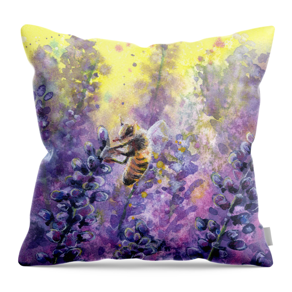  Throw Pillow featuring the painting Honey by Kirsty Rebecca