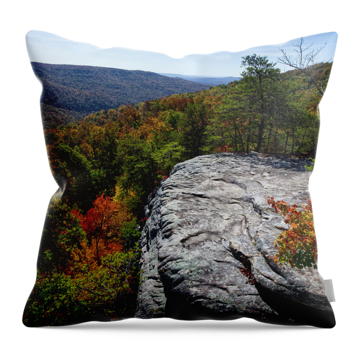View Throw Pillow featuring the photograph Bee Rock Overlook 12 by Phil Perkins