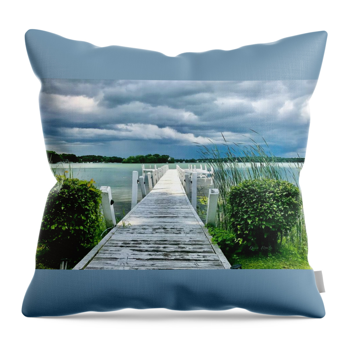 Browns Lake Throw Pillow featuring the photograph Before the Storm by Donna Martin