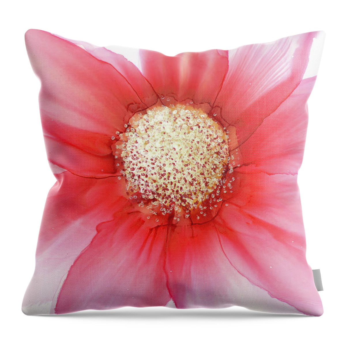 Floral Throw Pillow featuring the painting Beginnings by Kimberly Deene Langlois