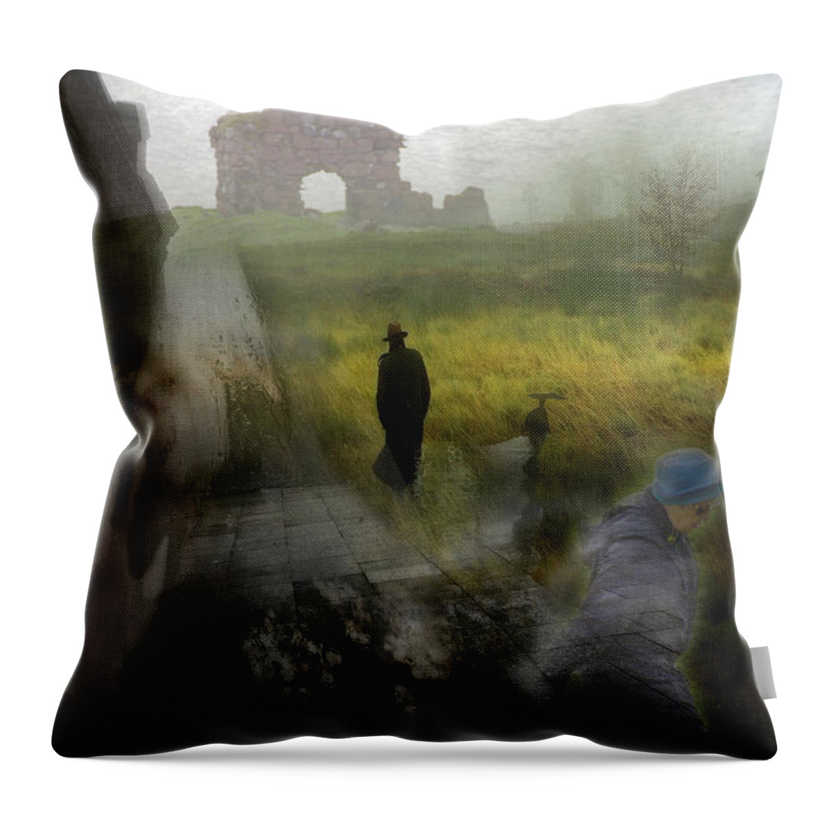 Ruins Throw Pillow featuring the photograph Untitledvb by Paul Vitko