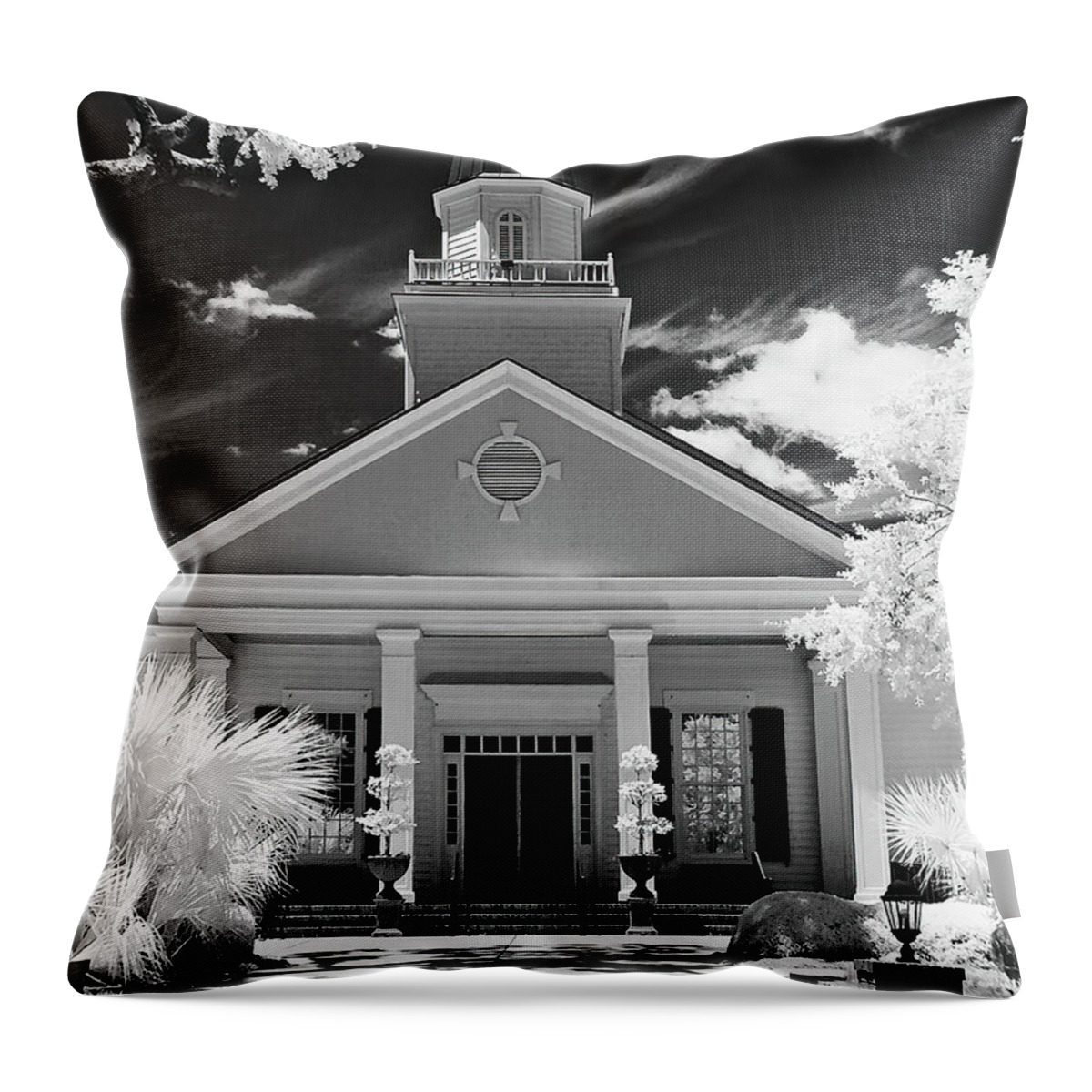 Belin Throw Pillow featuring the photograph Belin Memorial UMC Infrared by Bill Barber