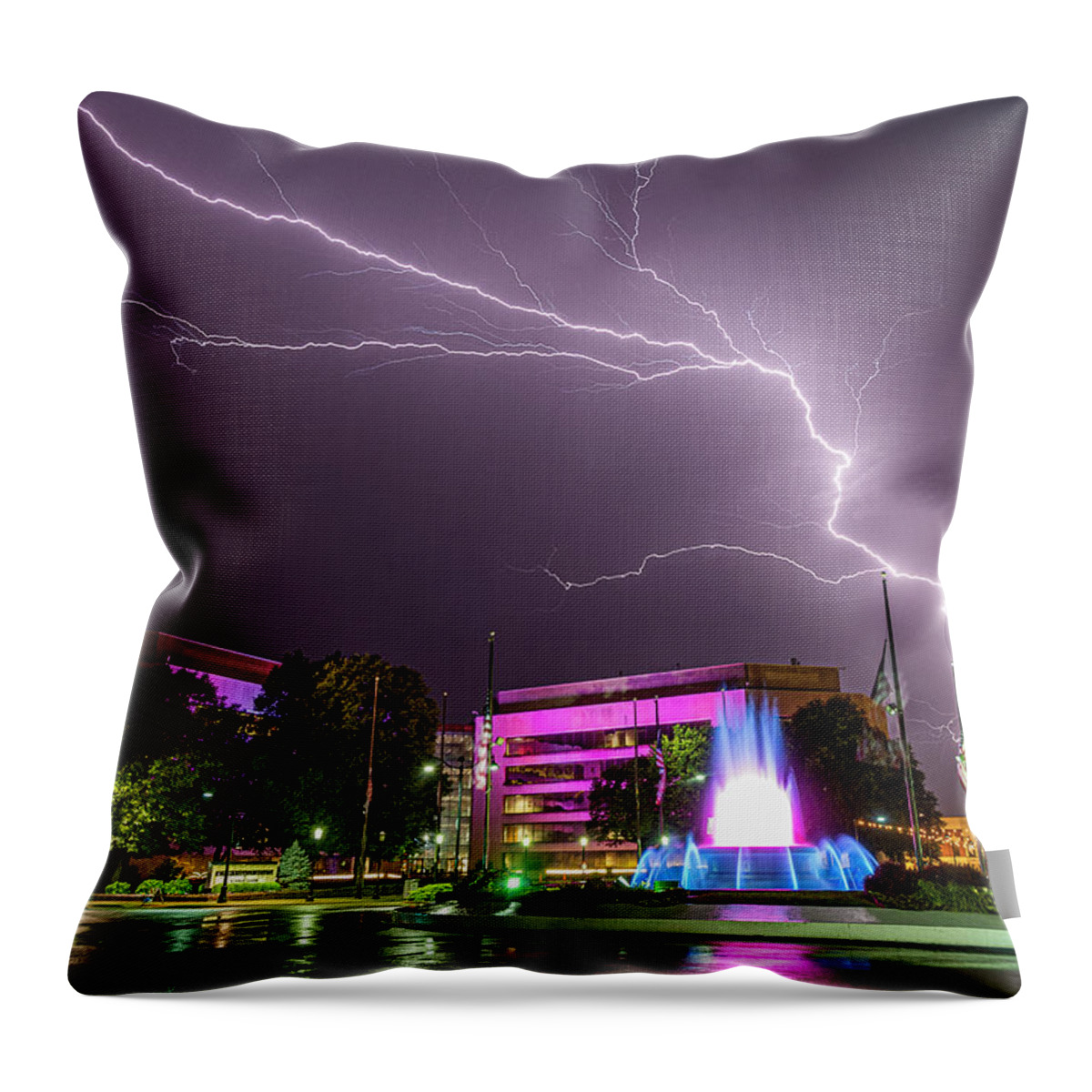 Lightning Throw Pillow featuring the photograph Belleville Bolt by Marcus Hustedde