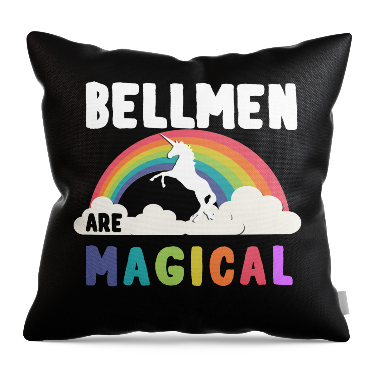 Funny Throw Pillow featuring the digital art Bellmen Are Magical by Flippin Sweet Gear
