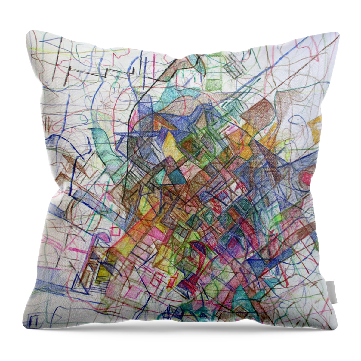 Deep Emotional Content Throw Pillow featuring the drawing Bereshis 144 by David Baruch Wolk