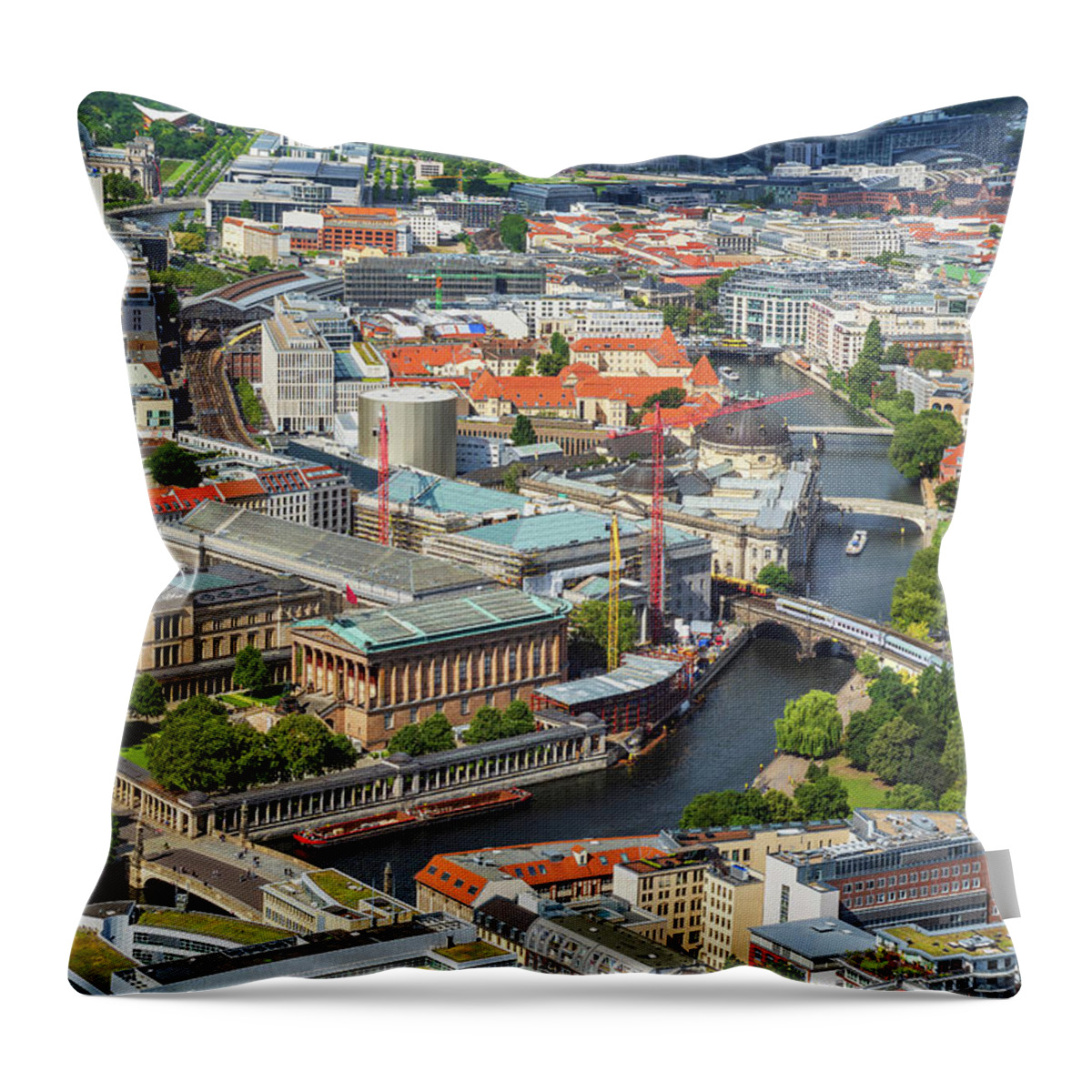 Berlin Throw Pillow featuring the photograph Berlin Cityscape With Museum Island by Artur Bogacki