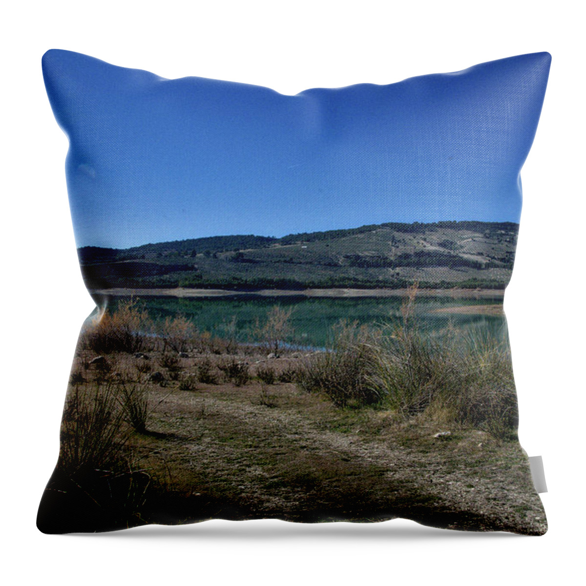 Landscape Throw Pillow featuring the photograph Bermejales2 by Ingrid Dendievel