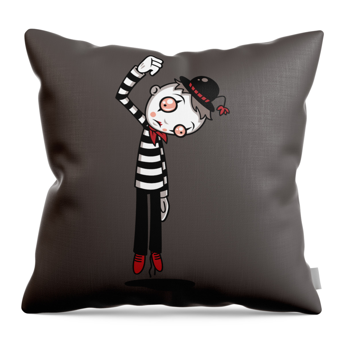 Mime Throw Pillow featuring the digital art Bestest Mime Ever by John Schwegel
