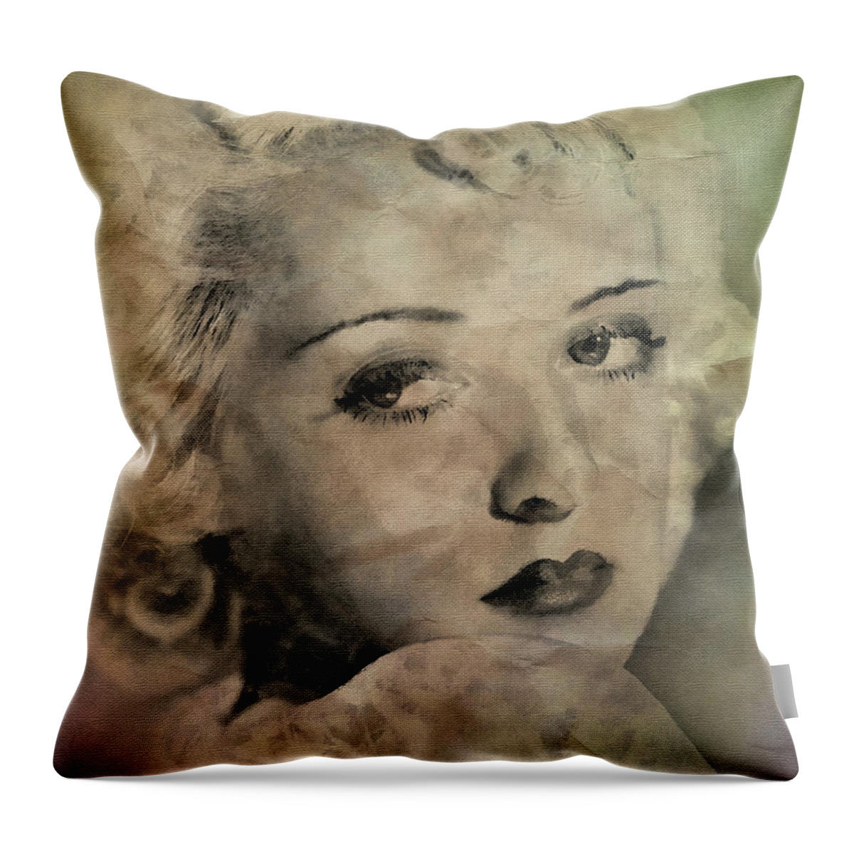 Bette Davis Throw Pillow featuring the digital art Bette Davis Eyes by Pheasant Run Gallery
