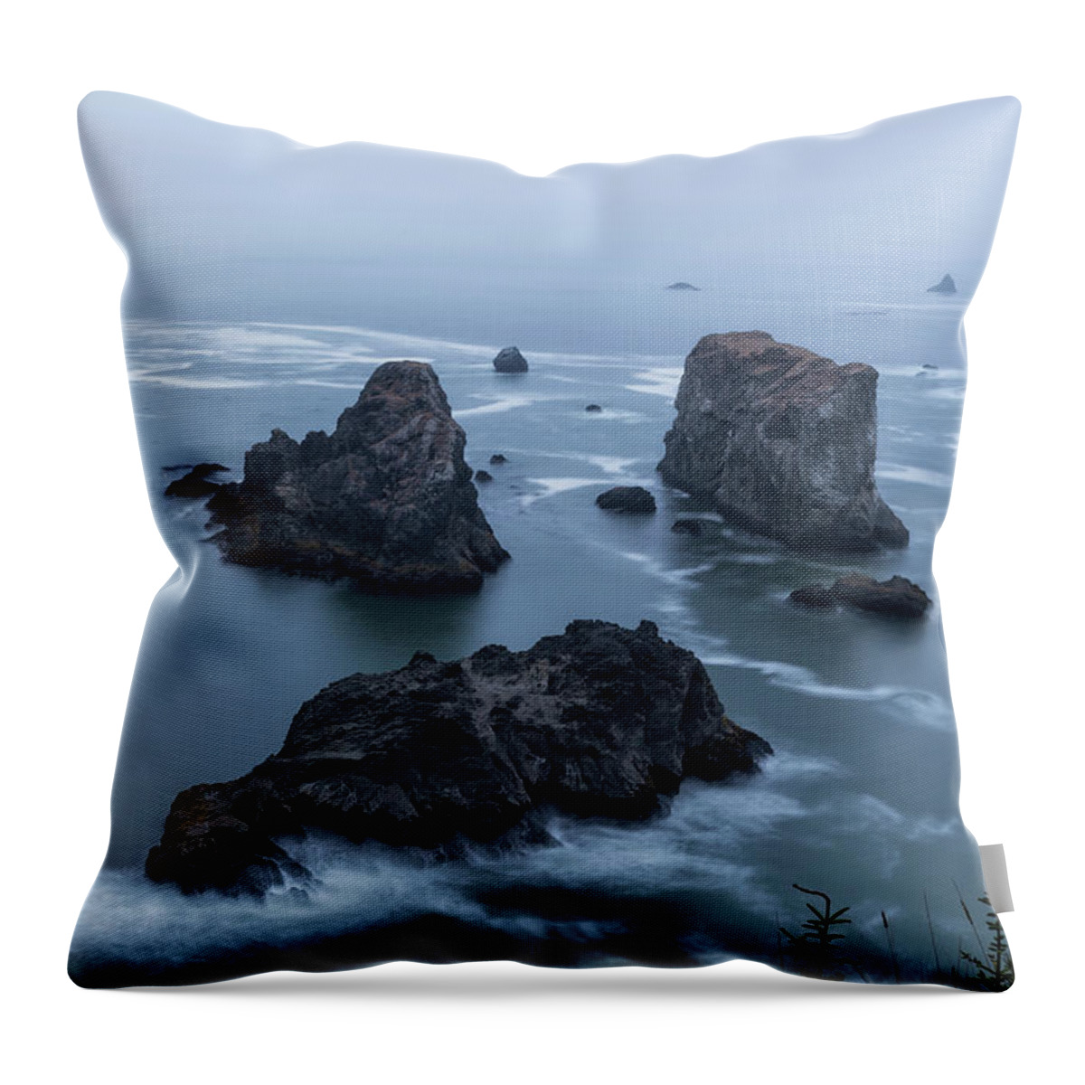 Arch Rock Picnic Area Throw Pillow featuring the photograph Between Dawn and Sunrise at Arch Rock Picnic Area, No. 1 by Belinda Greb
