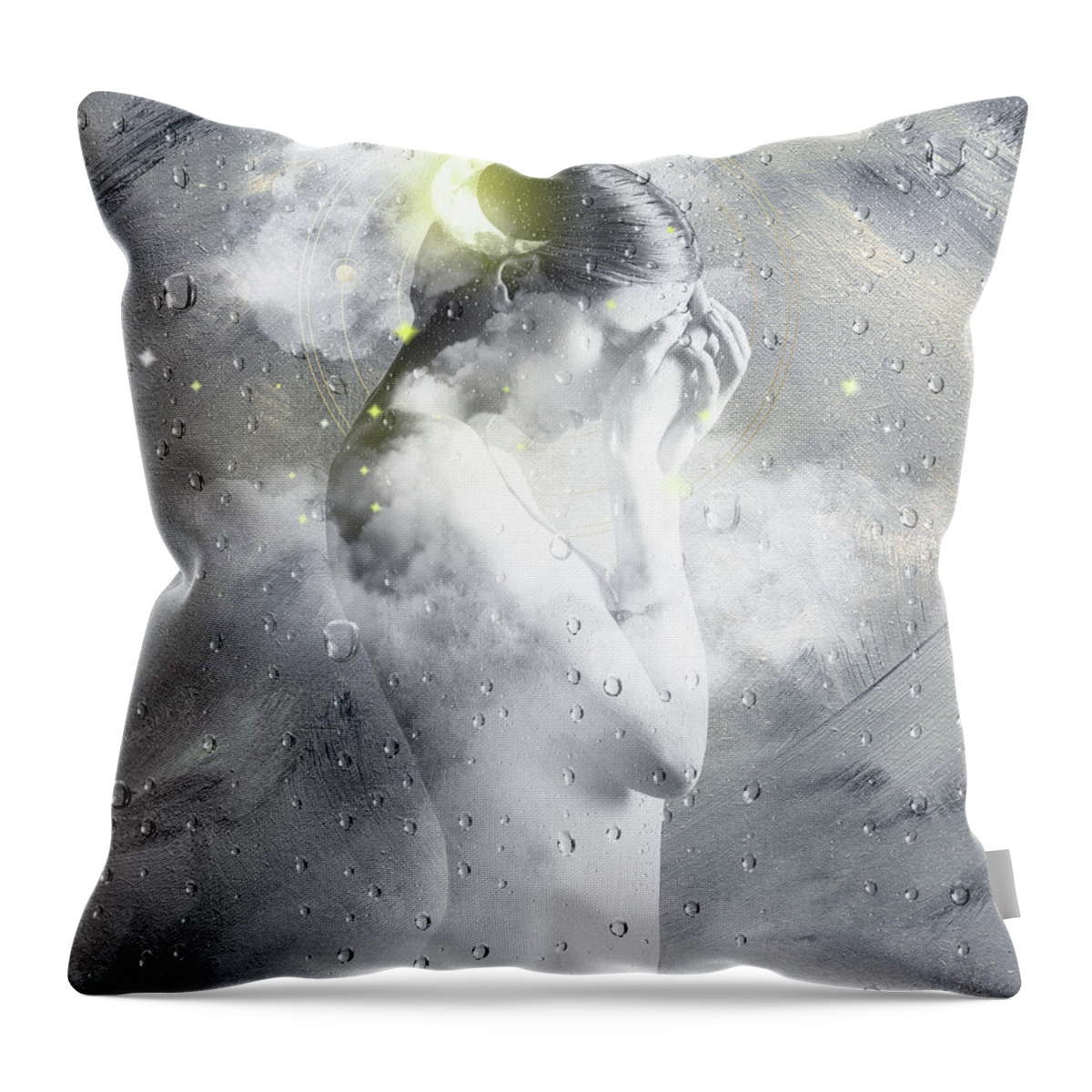 Woman Throw Pillow featuring the digital art Between Heaven and Earth by Claudia McKinney