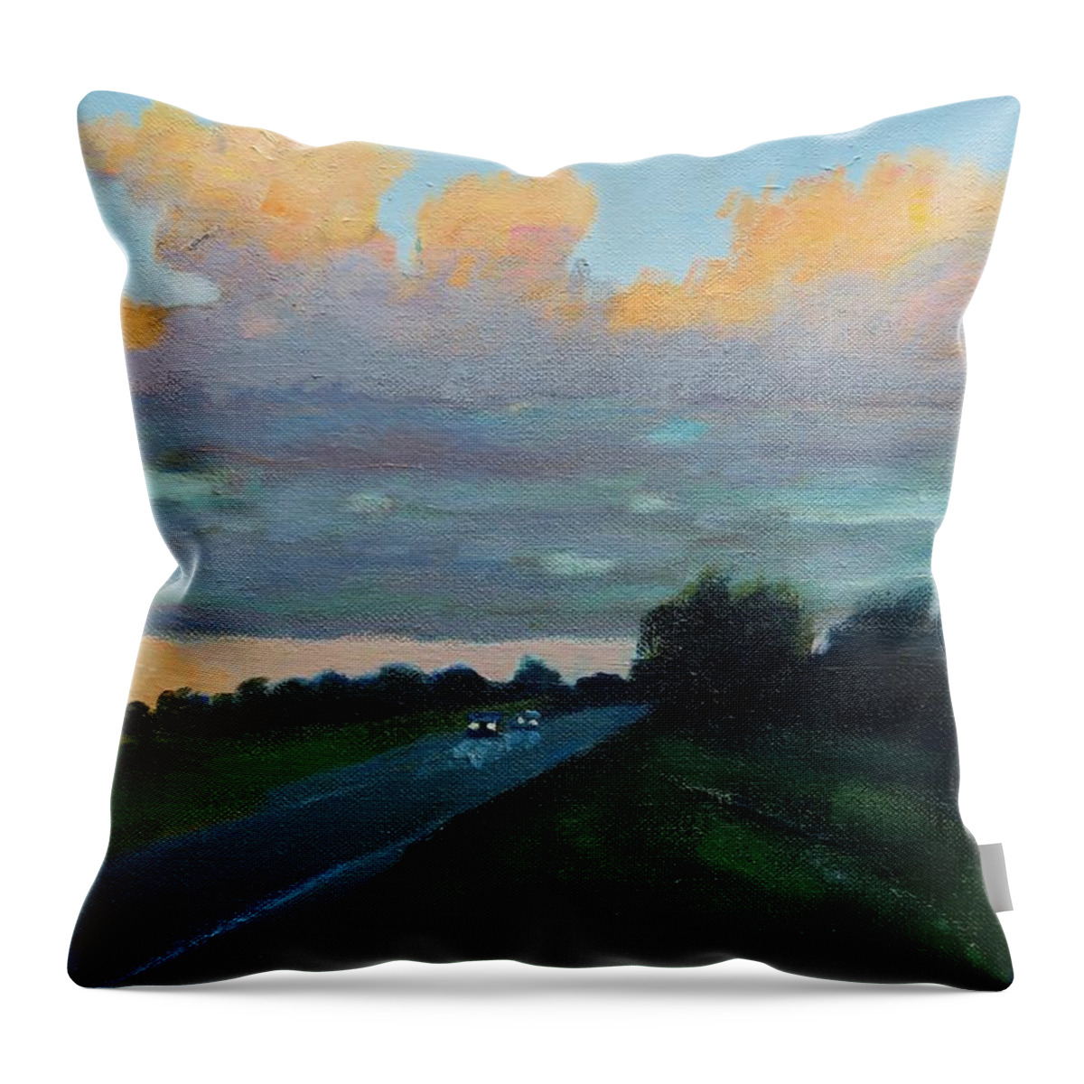Clouds Throw Pillow featuring the painting Between Showers by Gary Coleman