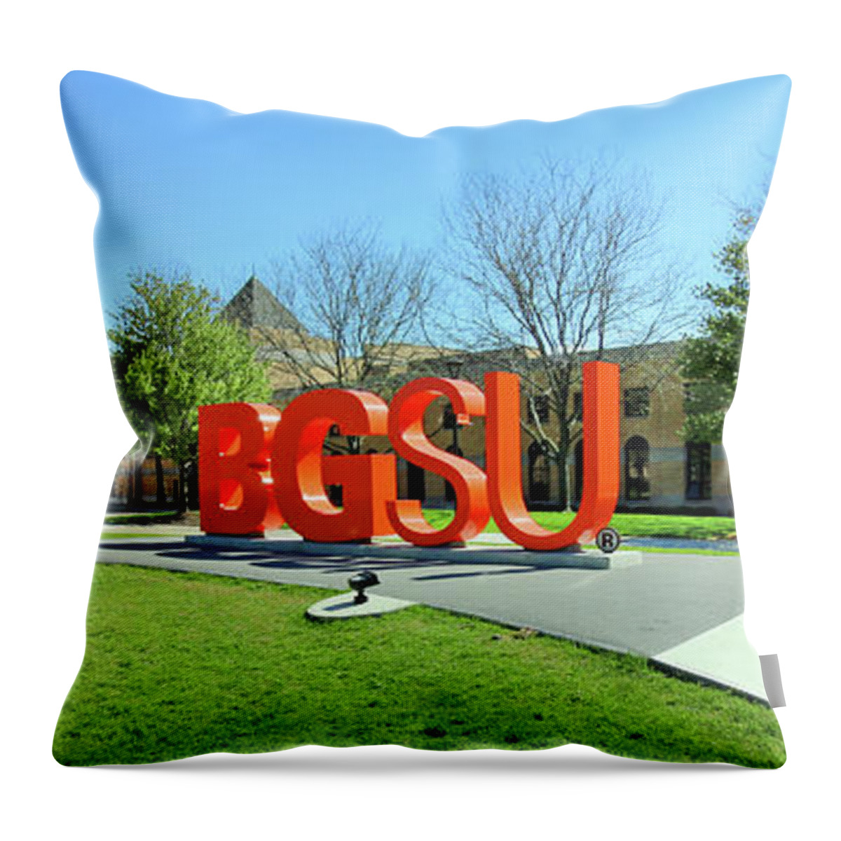 Bowling Green State University Throw Pillow featuring the photograph BGSU Sign Bowling Green State University 6035 by Jack Schultz
