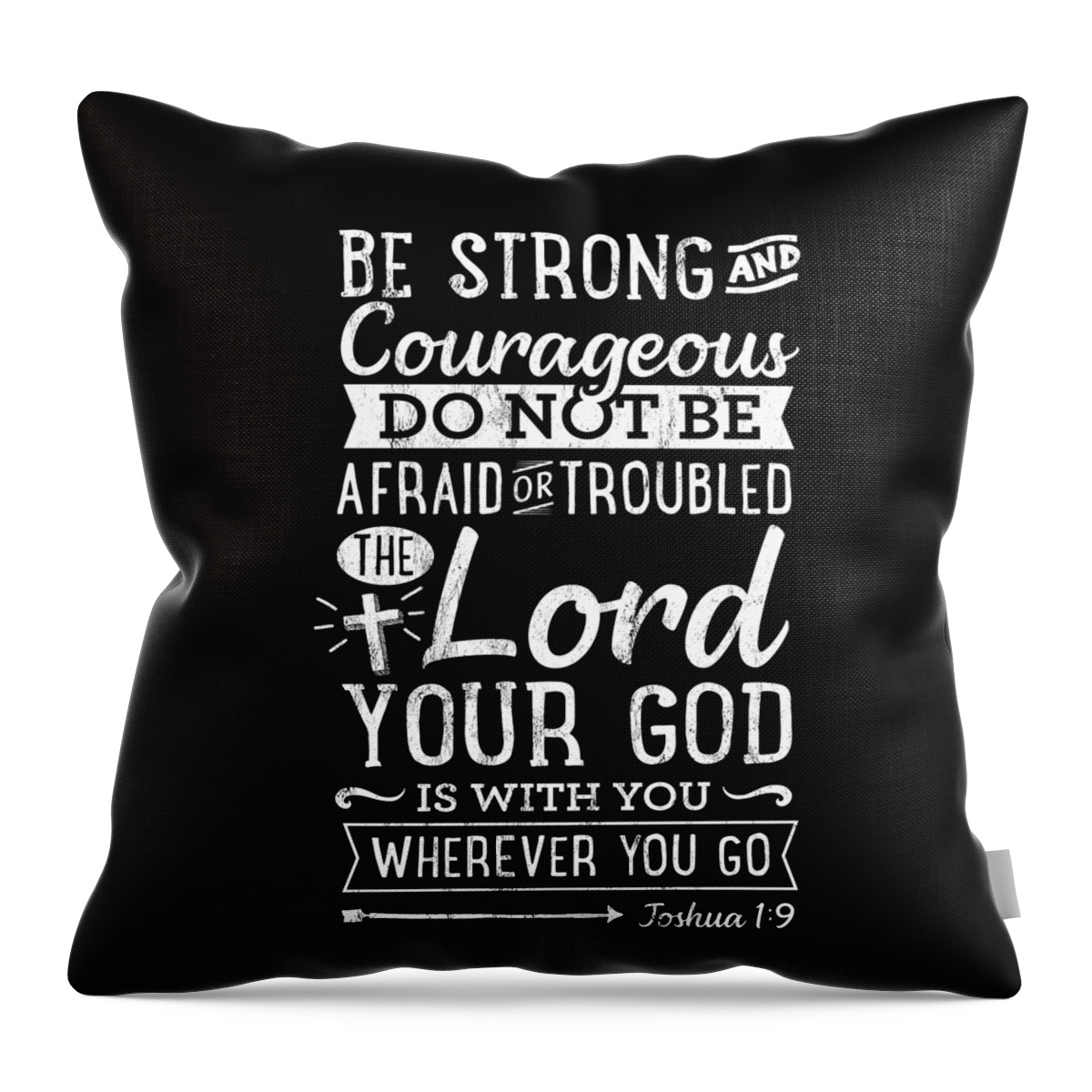 Jesus Throw Pillow featuring the drawing Bible Verse Quote Joshua 19 Christian Scripture by Noirty Designs