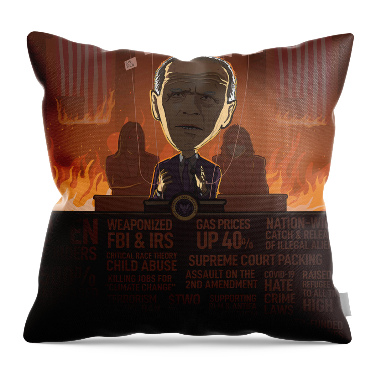 Sleepyjoe Throw Pillow featuring the digital art Biden First 100 Days by Emerson Design