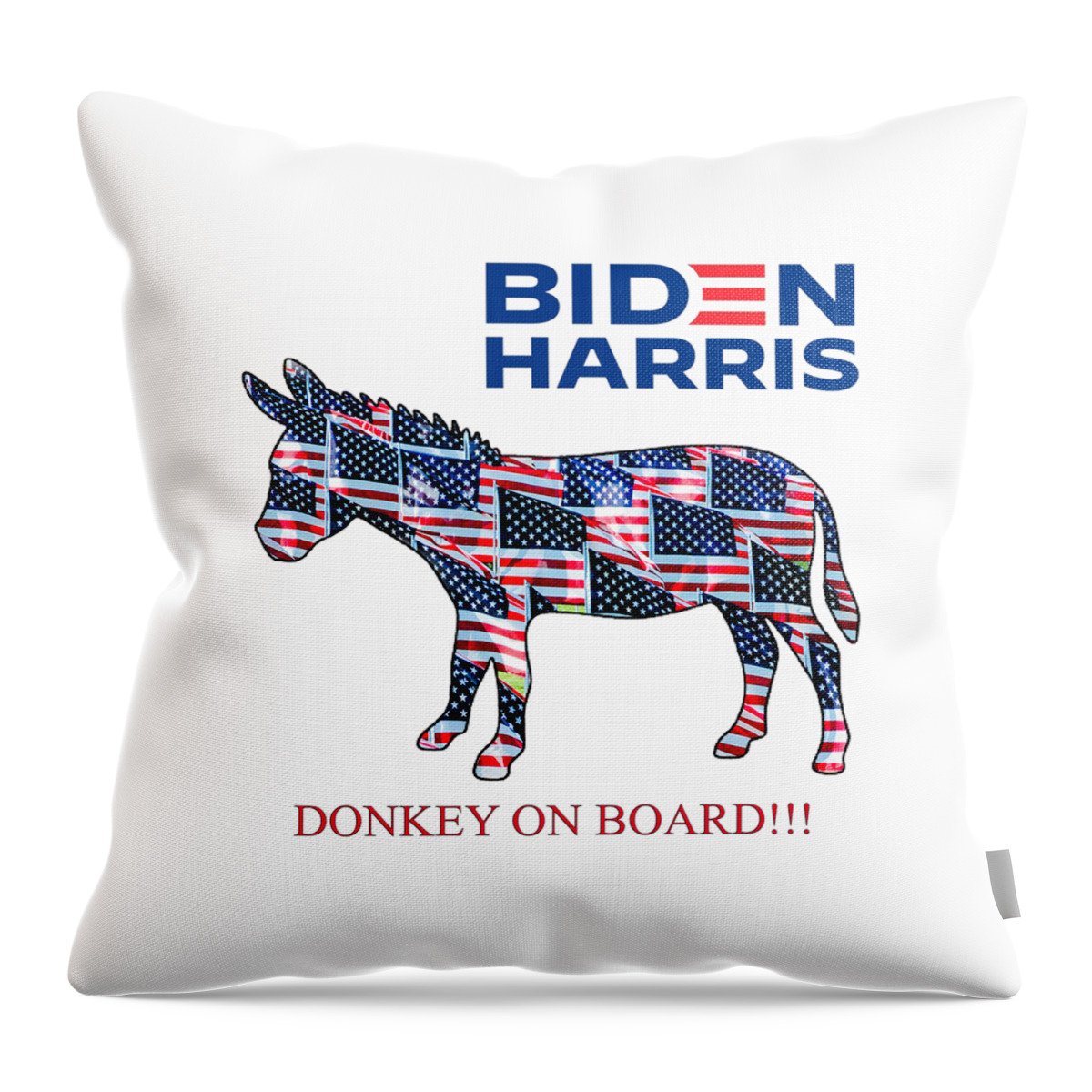 Joe Biden Throw Pillow featuring the photograph Biden/Harris Donkey on Board by Julian Starks