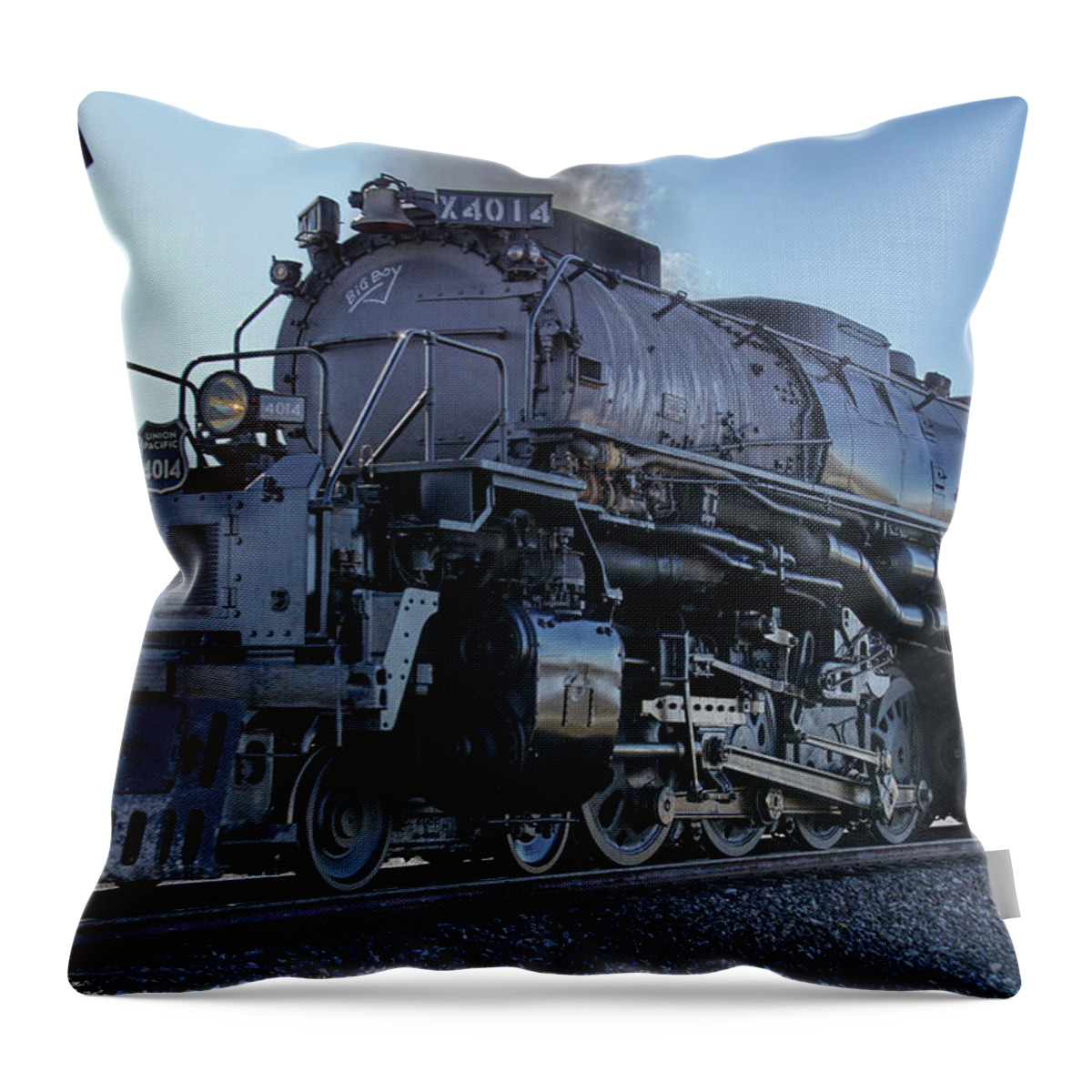 Steam Throw Pillow featuring the photograph Big Boy Steam Engine 4014 by Alan Hutchins