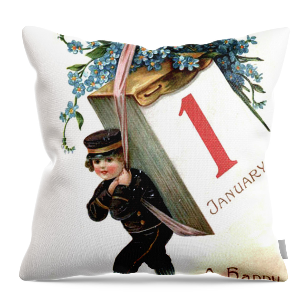 January Throw Pillow featuring the digital art Big Brend New Year is Coming by Long Shot