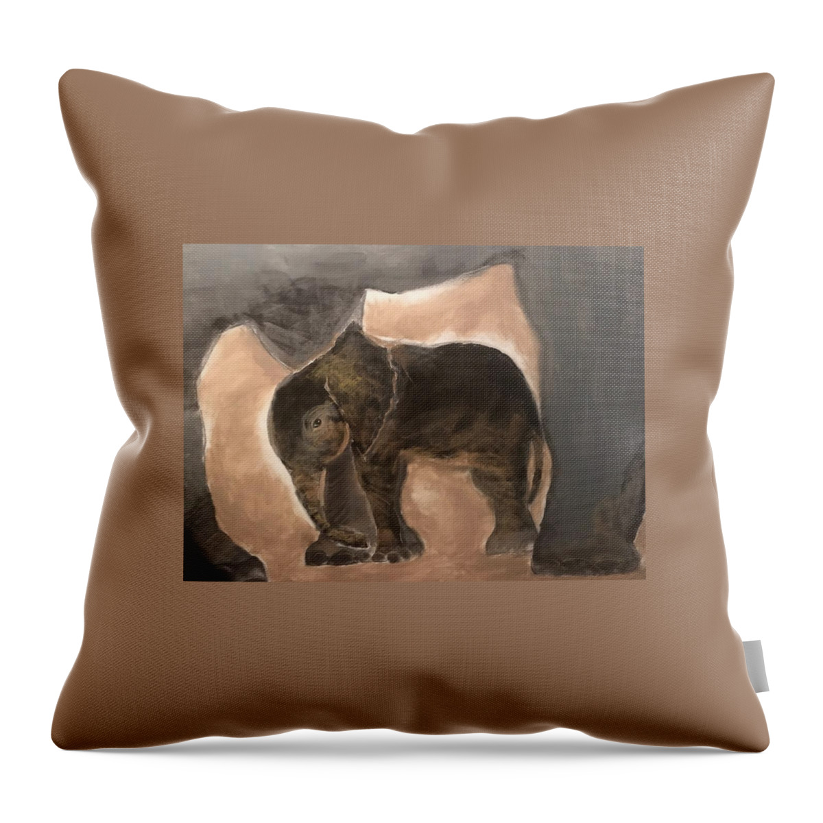  Throw Pillow featuring the mixed media Big/Small by Angie ONeal