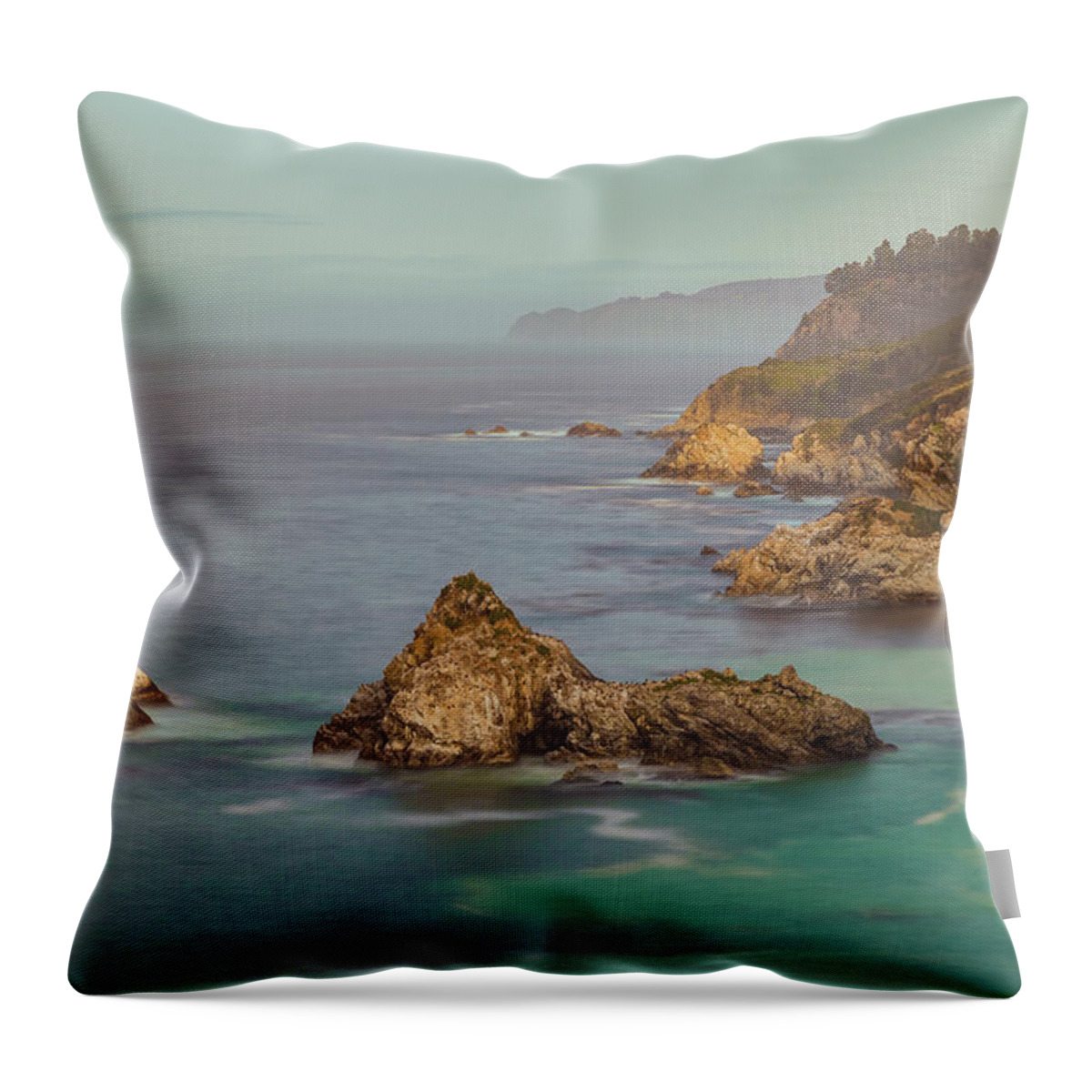 Landscape Throw Pillow featuring the photograph Big Sur Sunrise by Jonathan Nguyen