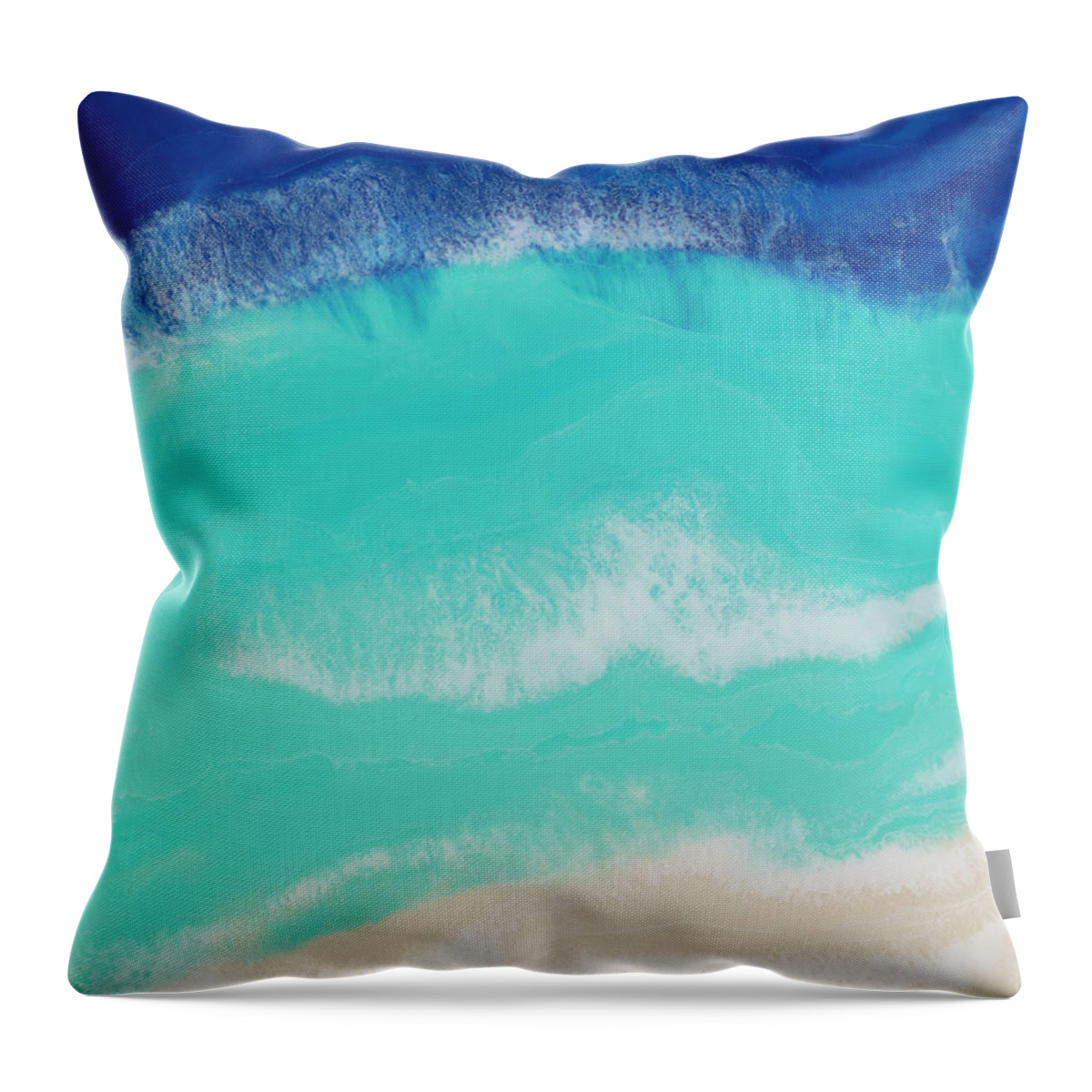 Beach Throw Pillow featuring the painting Bimini by Tamara Nelson